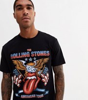 New Look Black The Rolling Stones Tour Logo T-Shirt